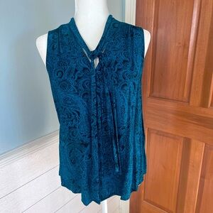 Banana Republic Teal Paisley Sleeveless Blouse - size M